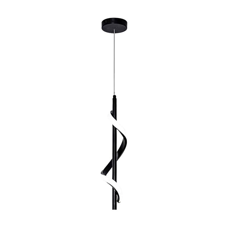 Black Modern LED Wall Lamp with Spiral Dimming for Living Room Decor