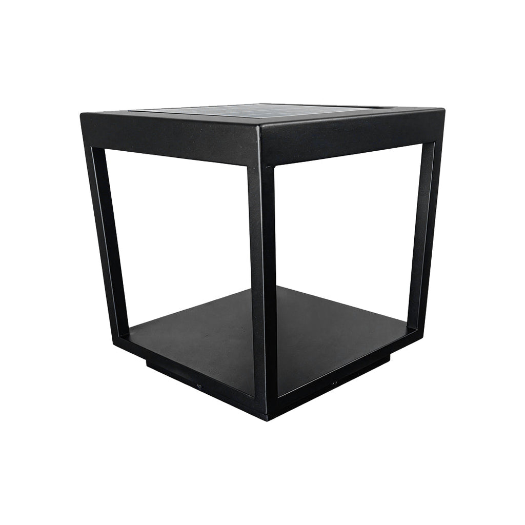 Modern Open-Frame Square Concrete LED Pillar Light for Outdoor Spaces
