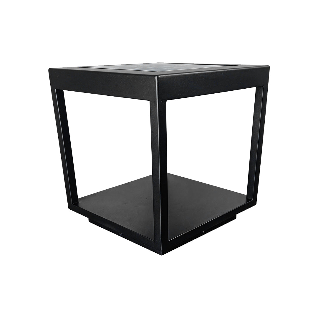 Modern Open-Frame Square Concrete LED Pillar Light for Outdoor Spaces
