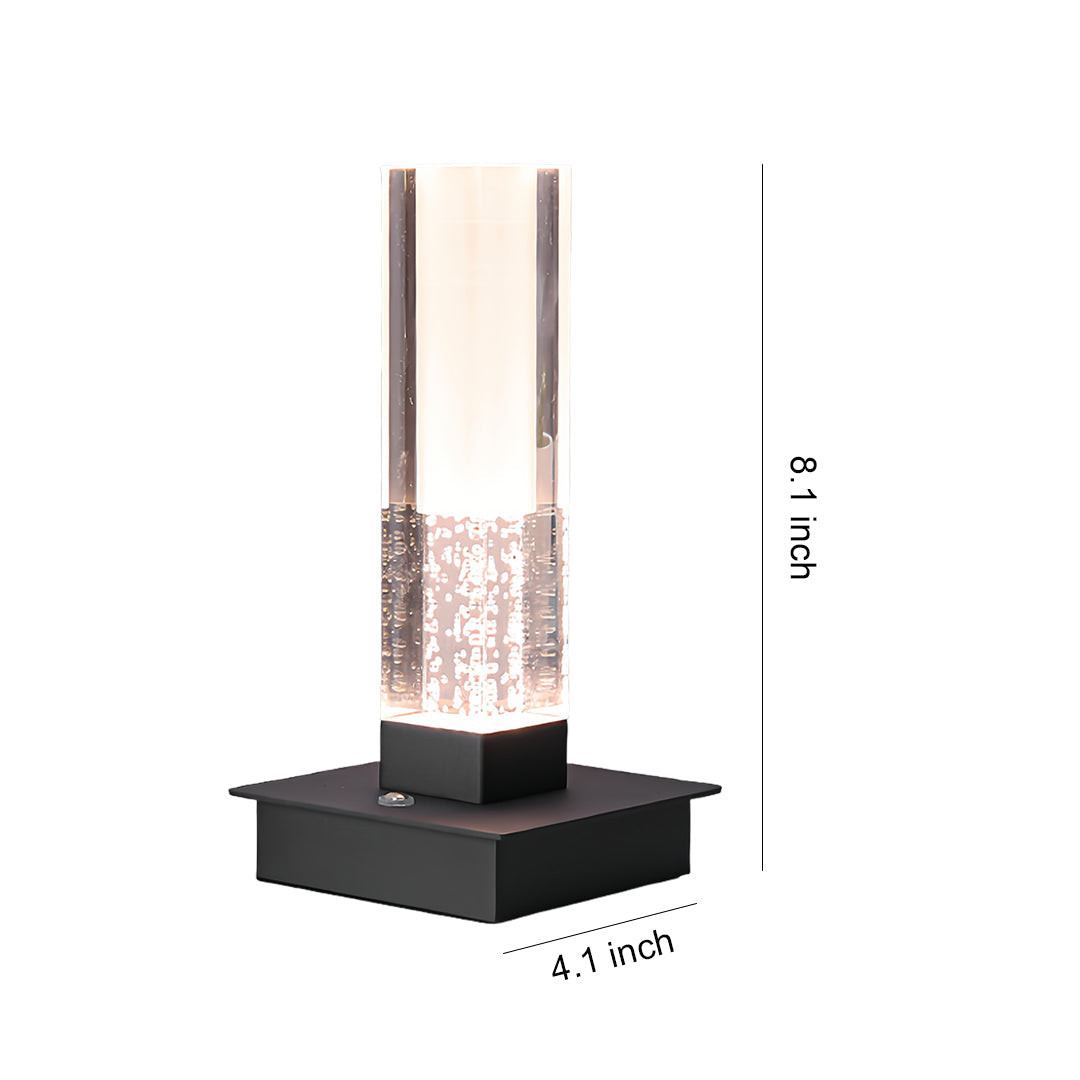 Cordless Modern Square Bubble LED Table Lamp for Bedroom Nightstand