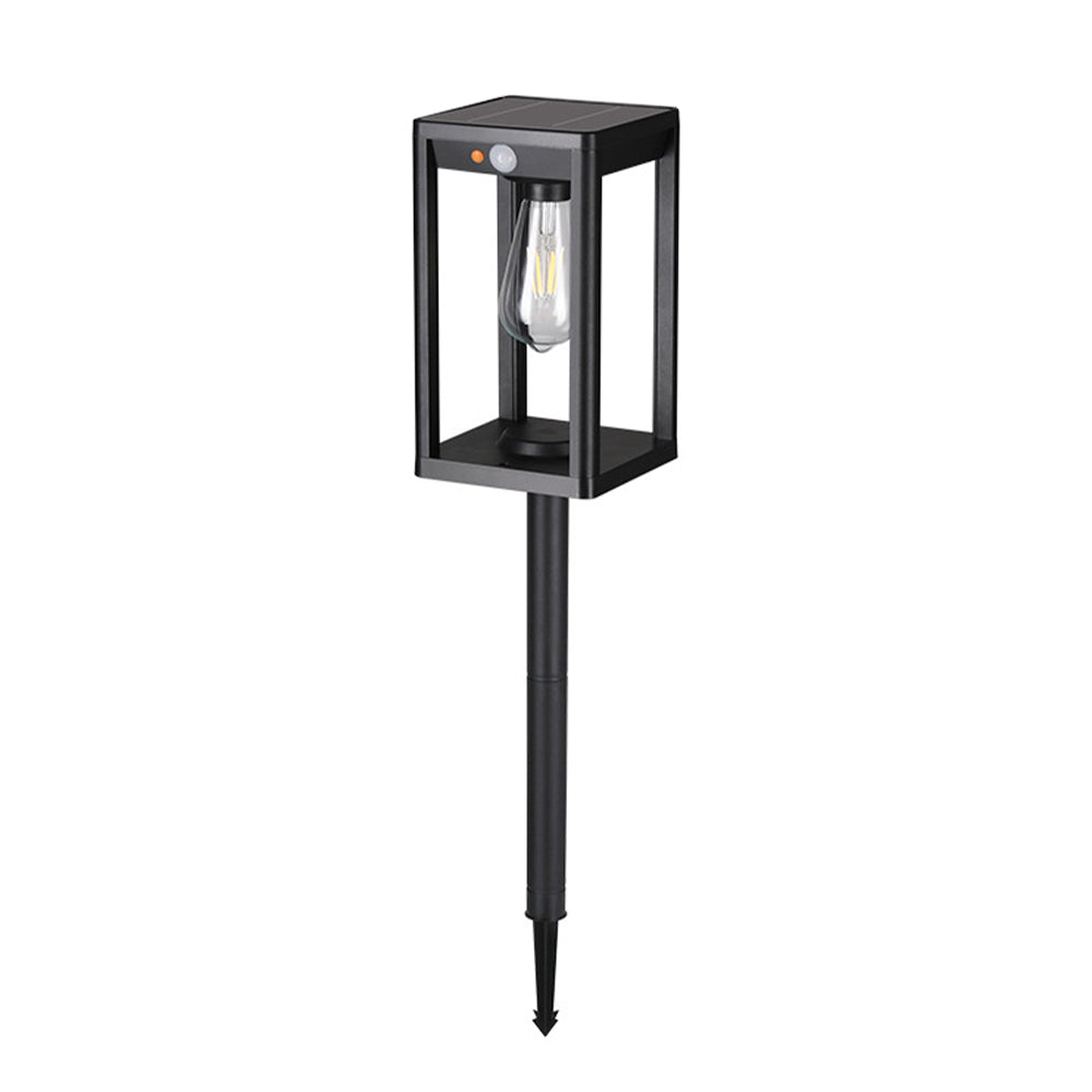 Sleek Black Minimalist LED Solar Garden Lights for Outdoor Lawn Decor