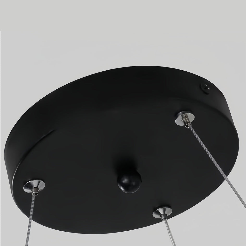 Contemporary Black Multi-Diamond LED Chandelier for Stylish Living Spaces