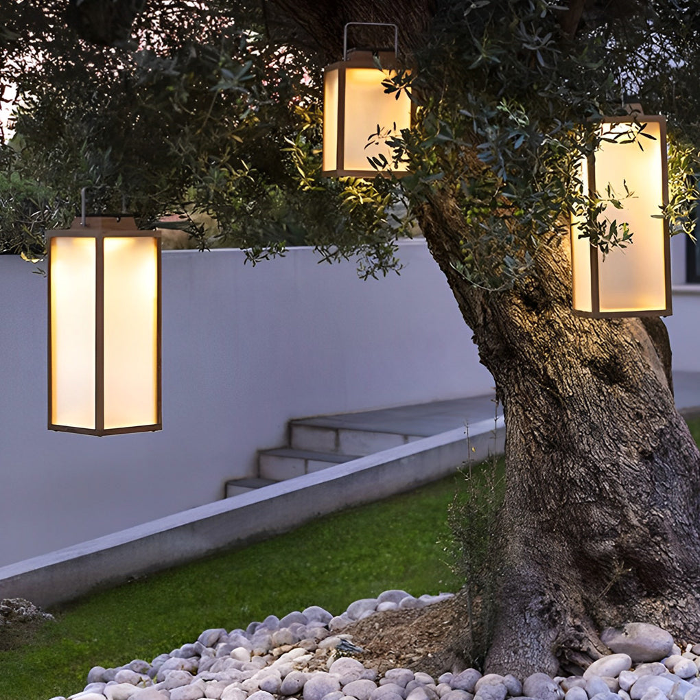 Stylish Waterproof Square Handheld LED Lantern for Outdoor Lawn Use