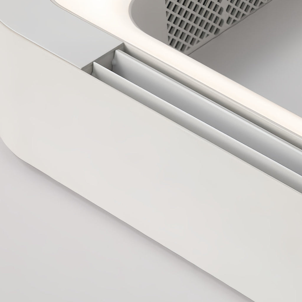 Modern White Low Profile Bladeless Ceiling Fan with Inverter LED Light
