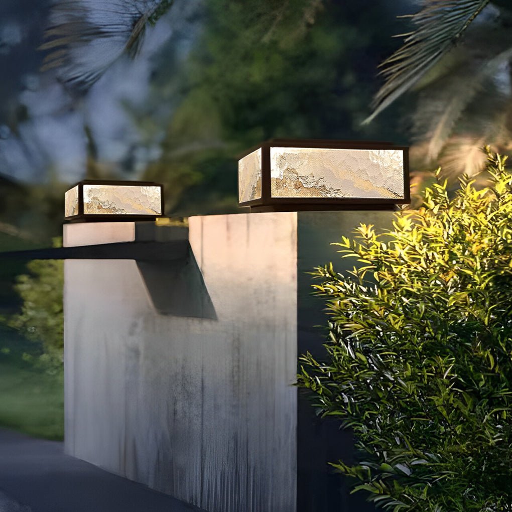 Modern Square LED Waterproof Outdoor Pillar Light for Patios & Gardens