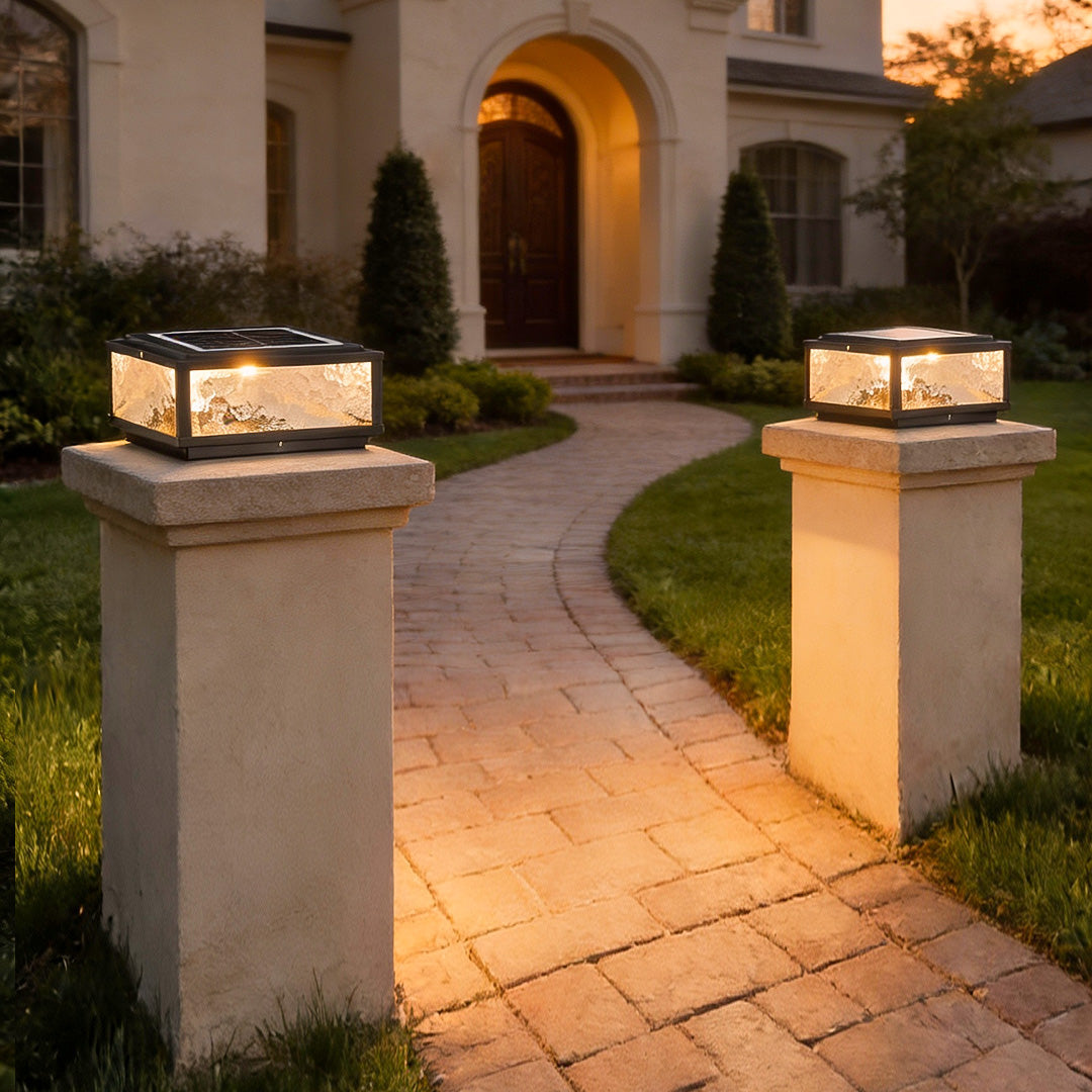 Modern Square LED Waterproof Outdoor Pillar Light for Patios & Gardens