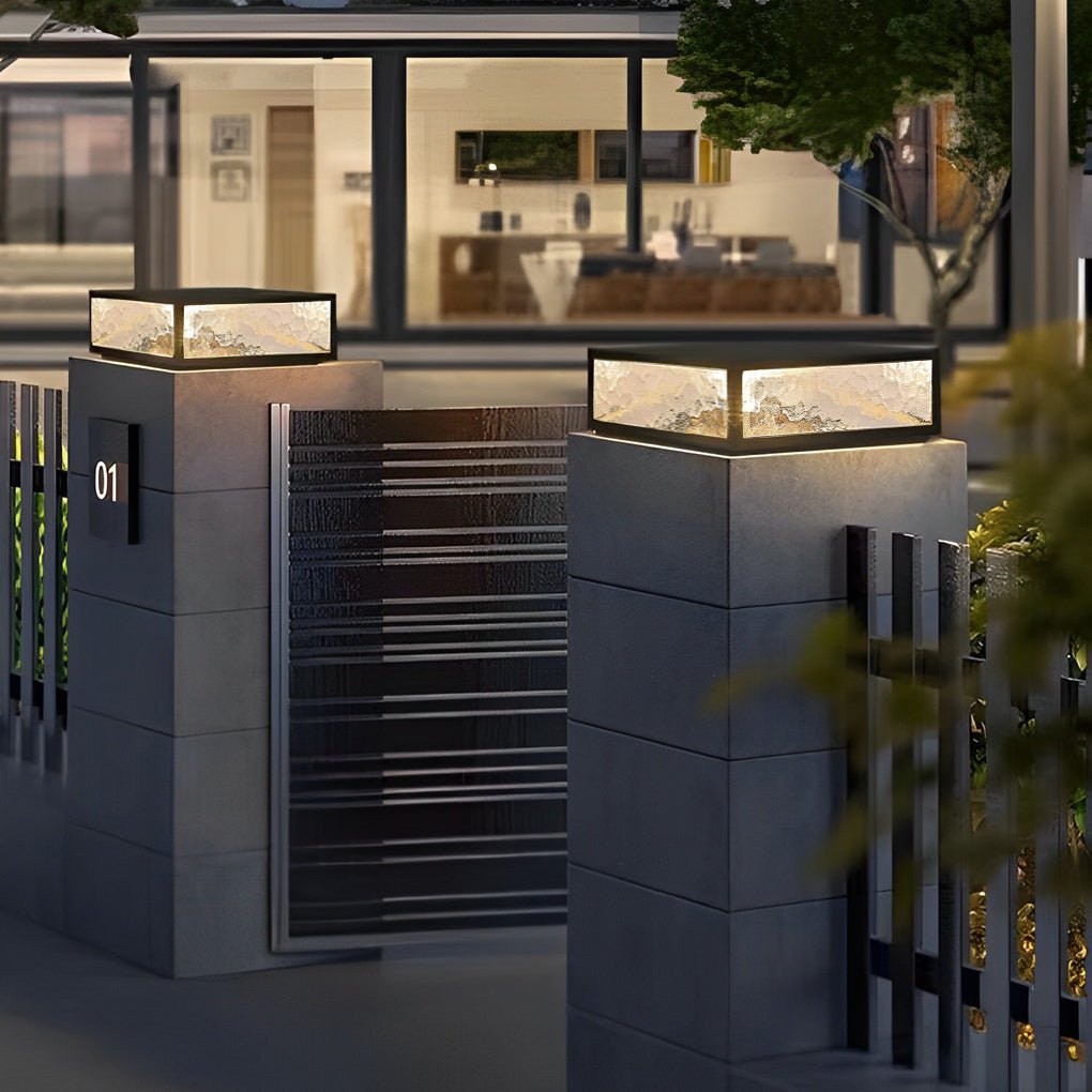 Modern Square LED Waterproof Outdoor Pillar Light for Patios & Gardens