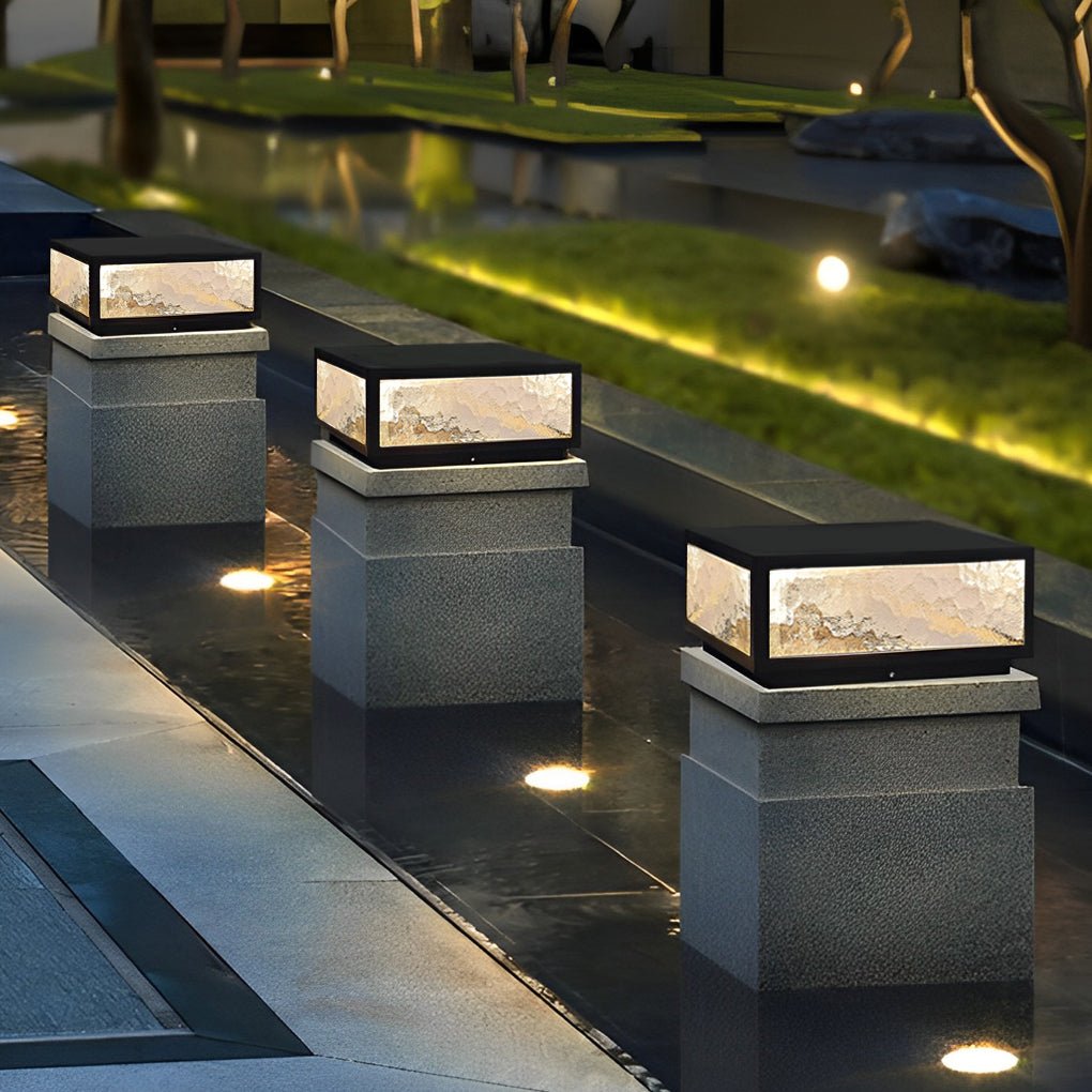 Modern Square LED Waterproof Outdoor Pillar Light for Patios & Gardens