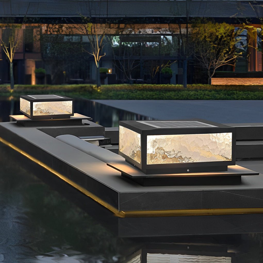 Modern Square LED Waterproof Outdoor Pillar Light for Patios & Gardens