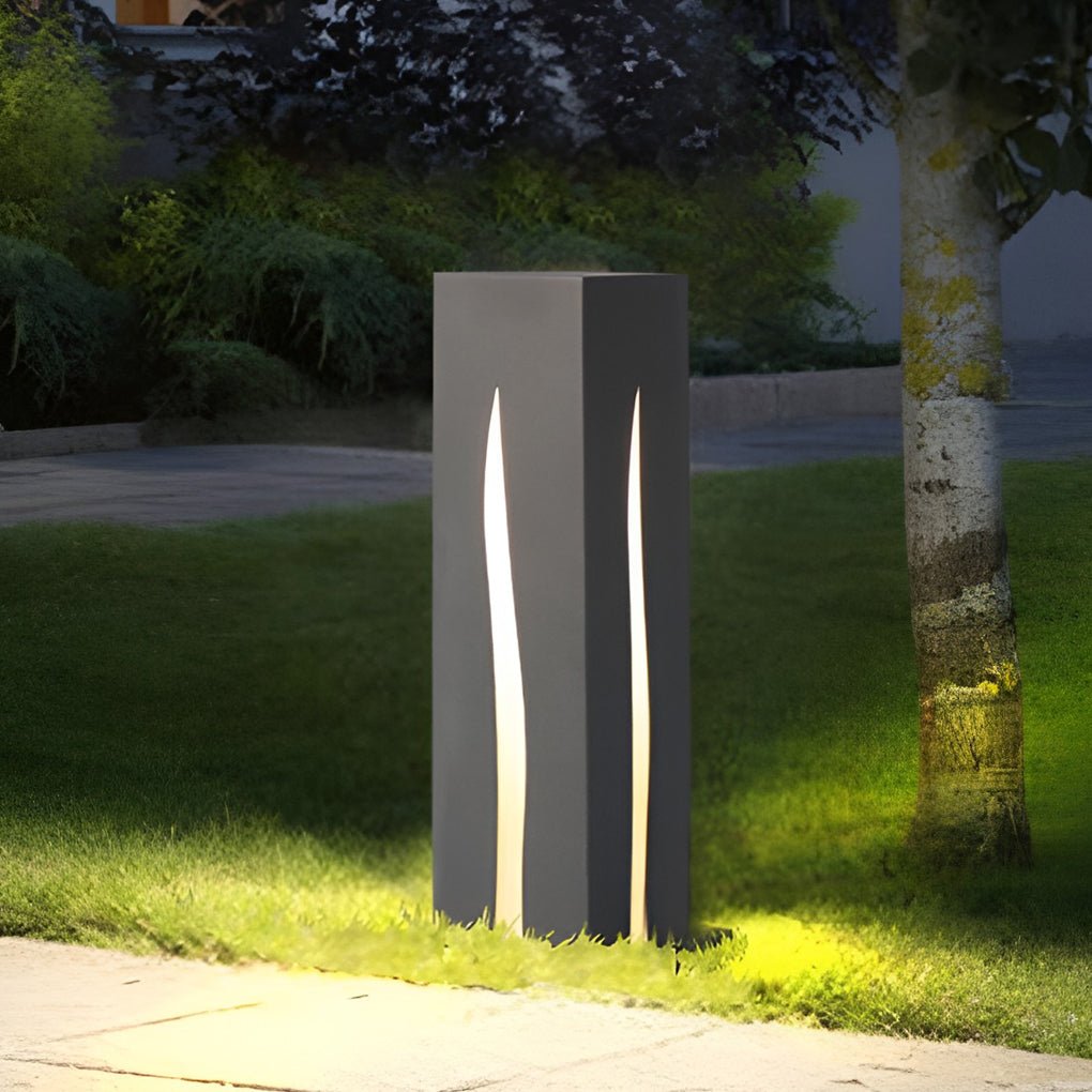 Sleek Black Rectangular LED Garden Pathway Lights for Outdoor Spaces