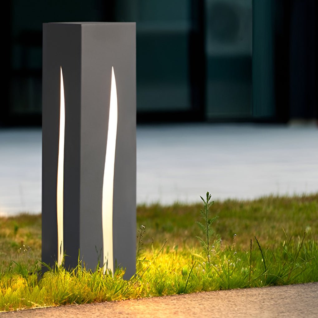 Sleek Black Rectangular LED Garden Pathway Lights for Outdoor Spaces