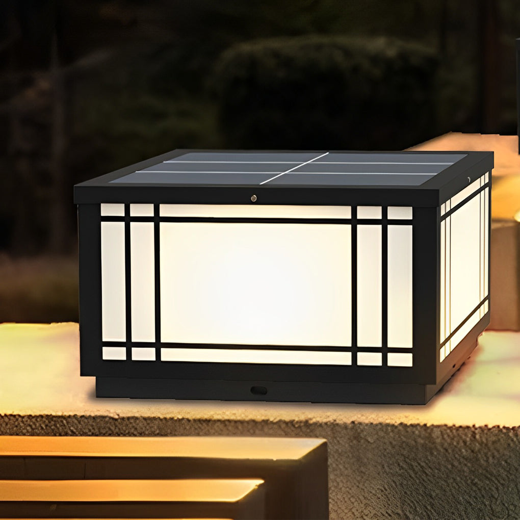 Vintage Square Waterproof LED Pillar Light Fixture for Outdoor Spaces
