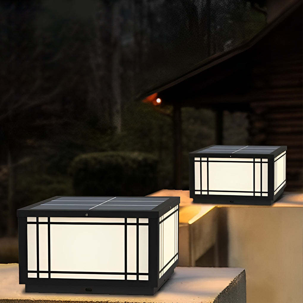 Vintage Square Waterproof LED Pillar Light Fixture for Outdoor Spaces