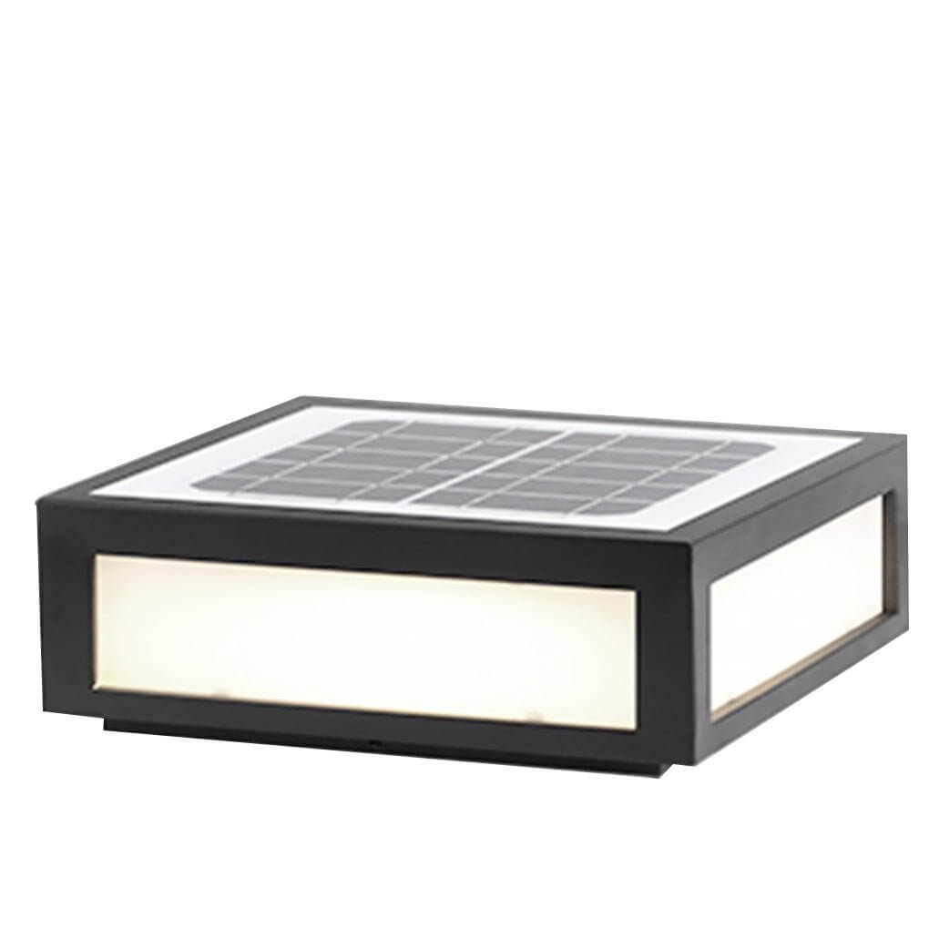 Modern Black Metal Square Pillar Outdoor LED Lighting Fixture