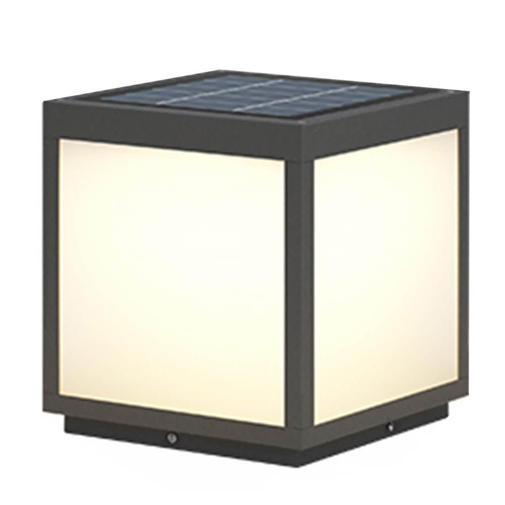Modern Black Metal Square Pillar Outdoor LED Lighting Fixture