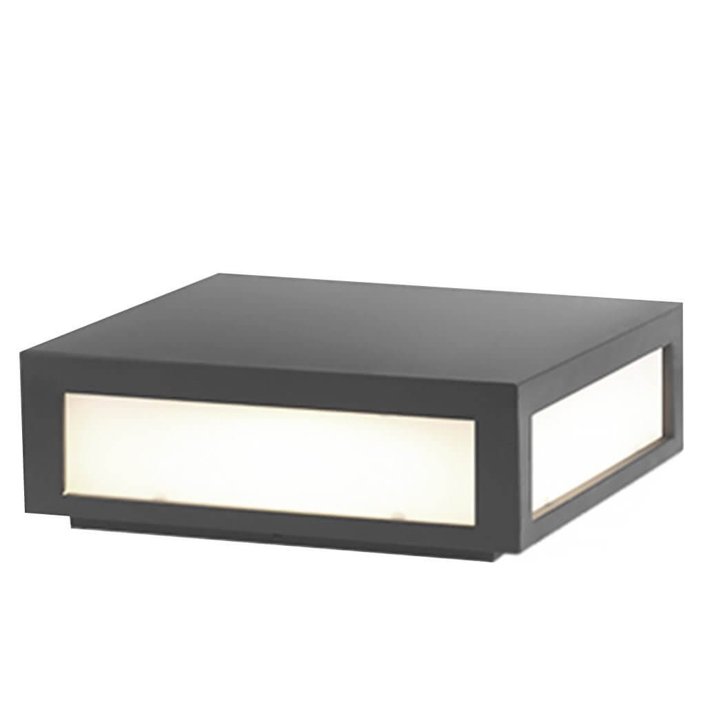 Modern Black Metal Square Pillar Outdoor LED Lighting Fixture