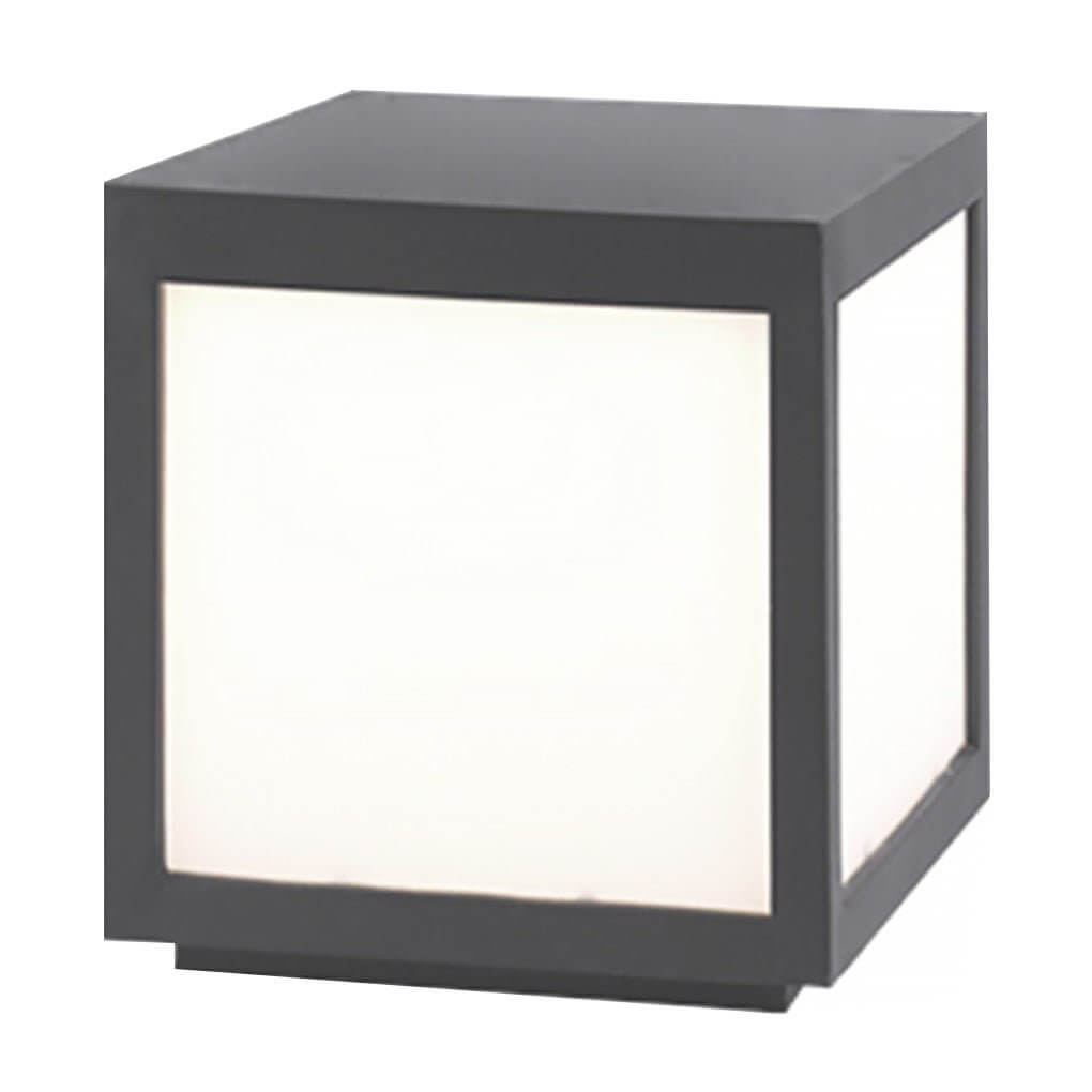Modern Black Metal Square Pillar Outdoor LED Lighting Fixture