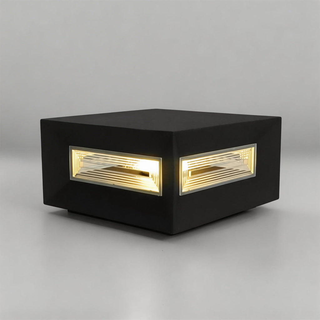 Modern White Square LED Solar Pillar Lights for Outdoor Fence Decor