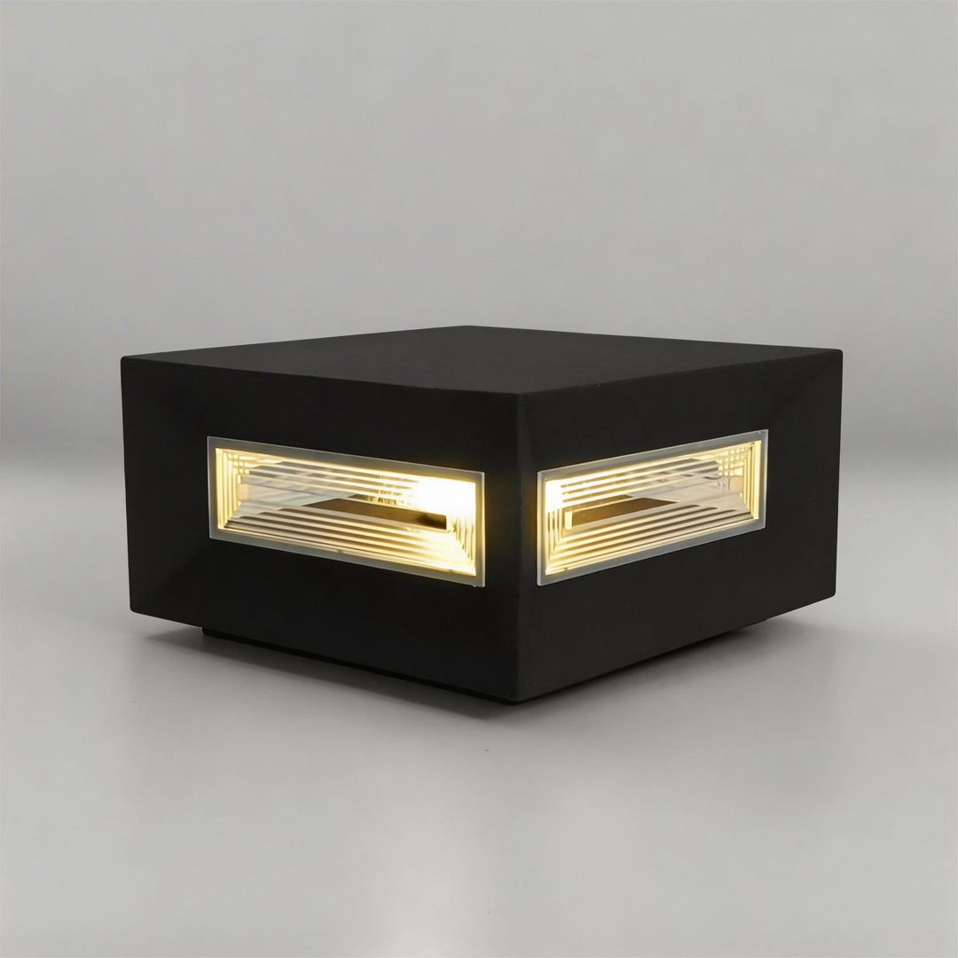Modern White Square LED Solar Pillar Lights for Outdoor Fence Decor