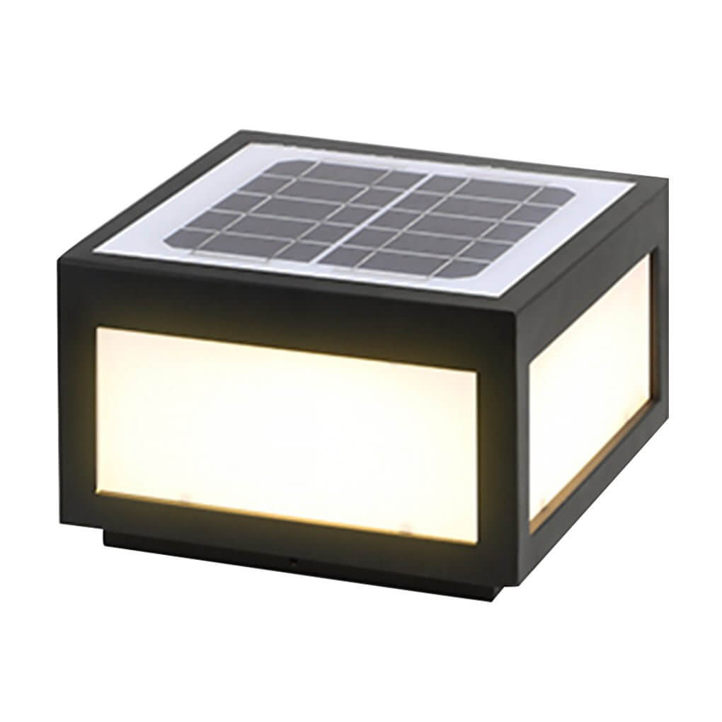 Modern Black Metal Square Pillar Outdoor LED Lighting Fixture