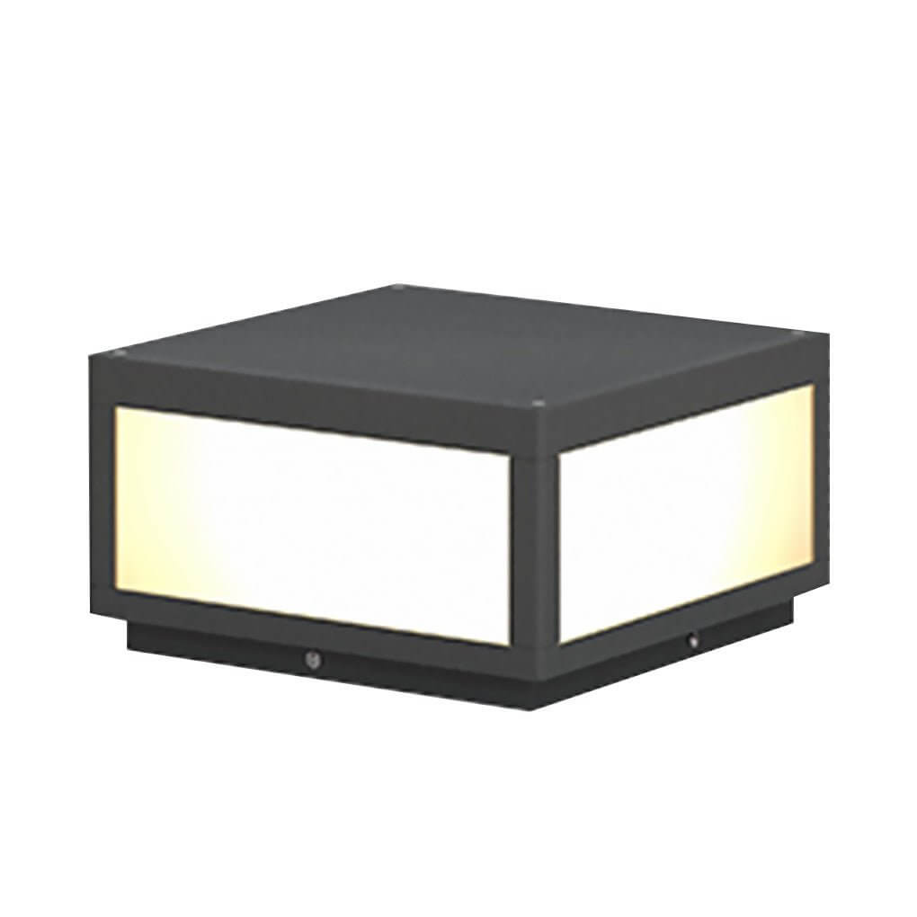 Modern Black Metal Square Pillar Outdoor LED Lighting Fixture