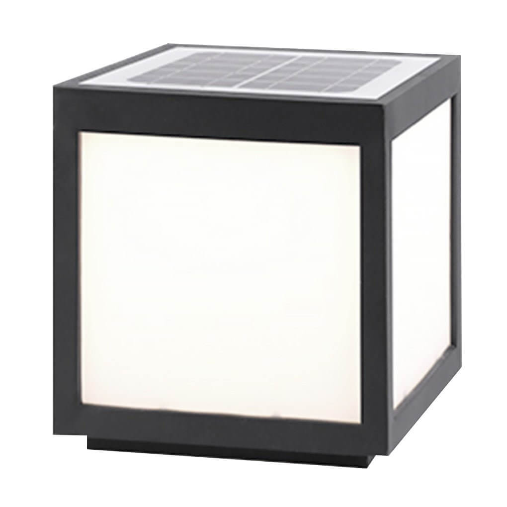 Modern Black Metal Square Pillar Outdoor LED Lighting Fixture