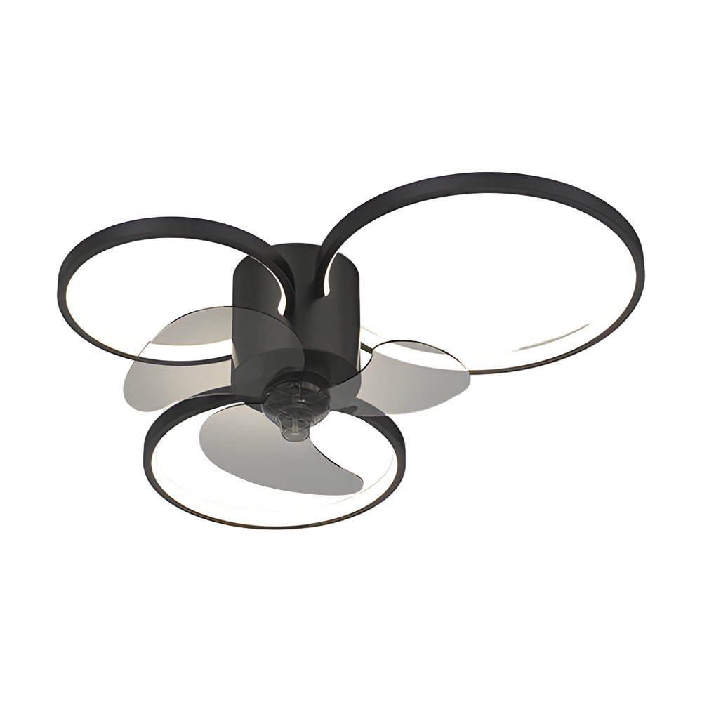Modern White Square and Round LED Ceiling Fan Light for Living Room