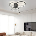 Modern White Square and Round LED Ceiling Fan Light for Living Room