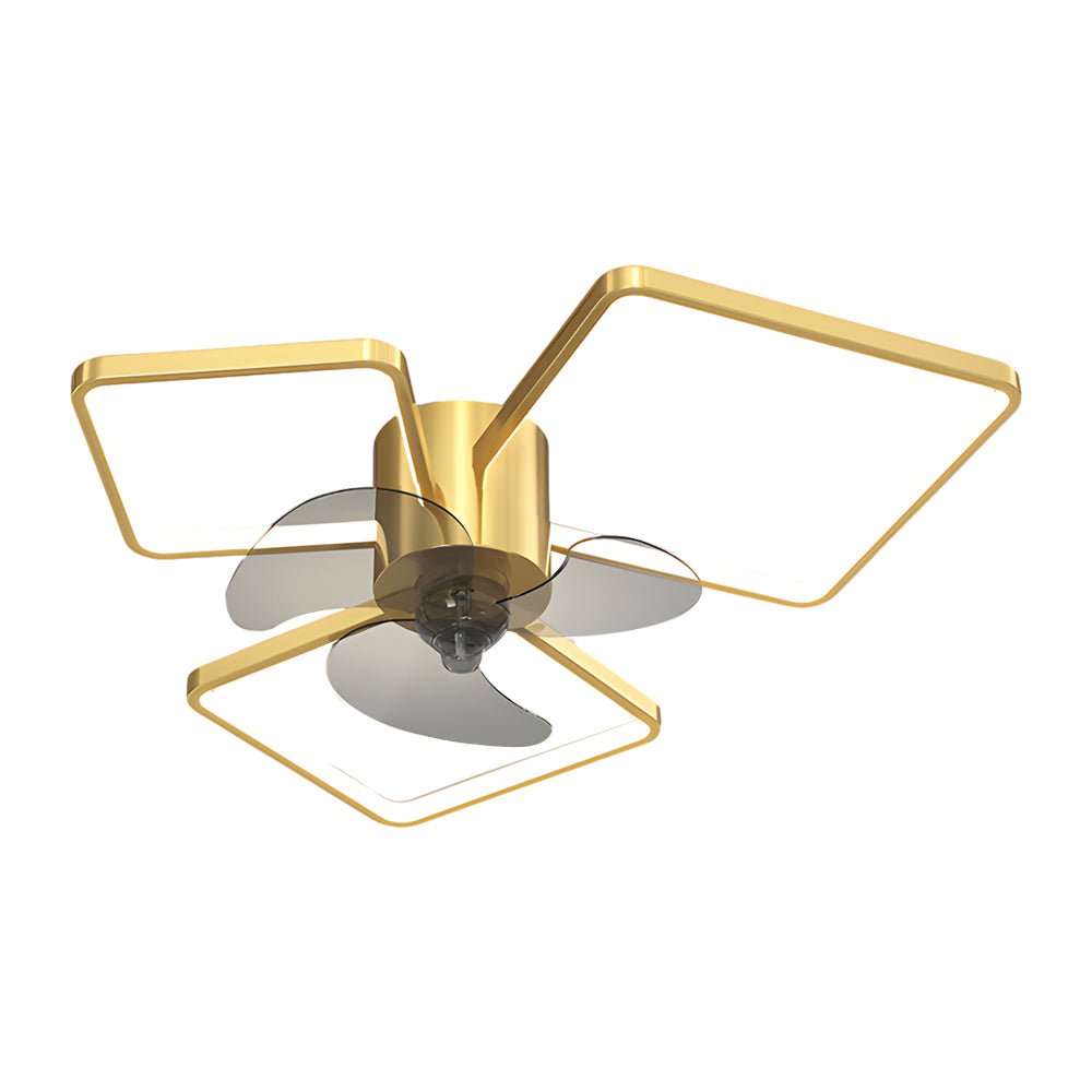 Modern White Square and Round LED Ceiling Fan Light for Living Room