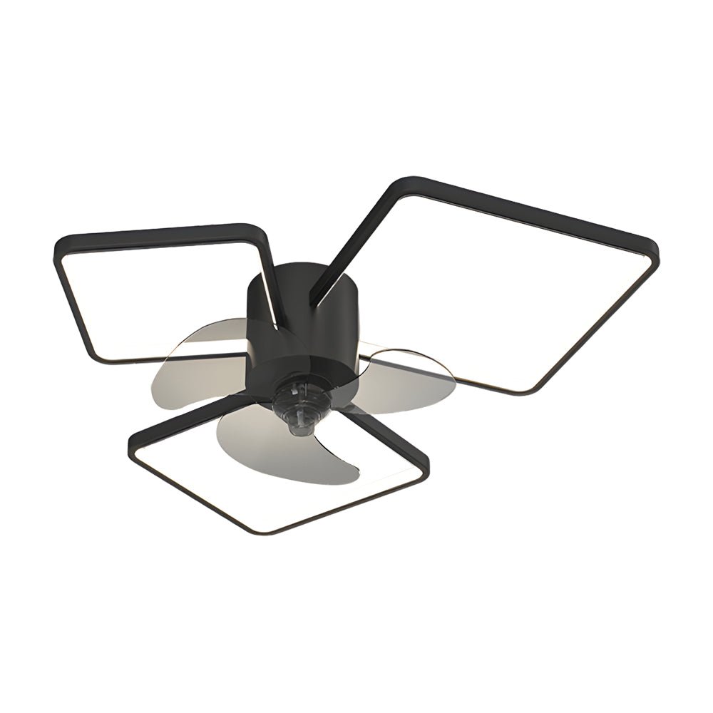 Modern White Square and Round LED Ceiling Fan Light for Living Room