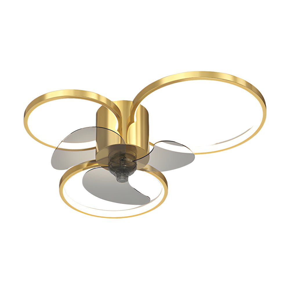 Modern White Square and Round LED Ceiling Fan Light for Living Room