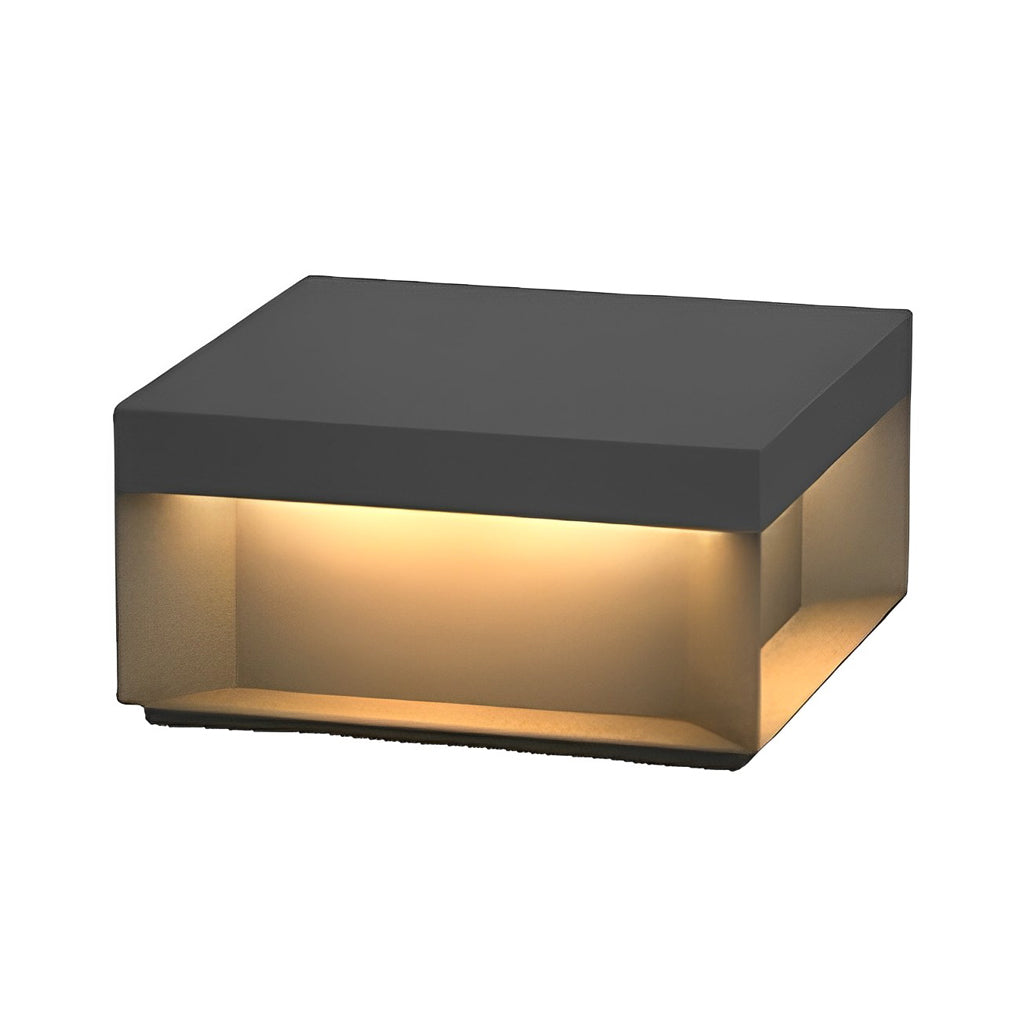 Industrial Black Square LED Solar Deck Lights for Outdoor Landscape Use