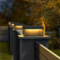 Industrial Black Square LED Solar Deck Lights for Outdoor Landscape Use