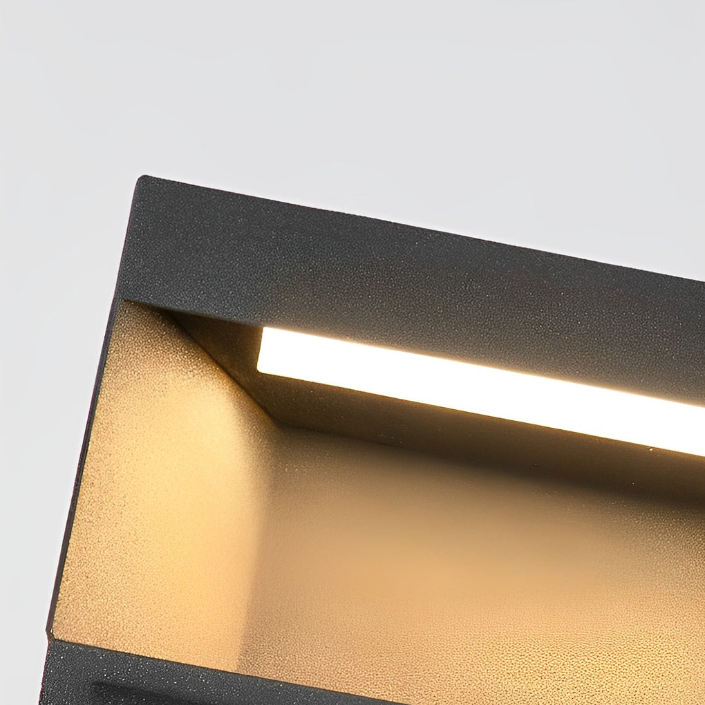 Industrial Black Square LED Solar Deck Lights for Outdoor Landscape Use