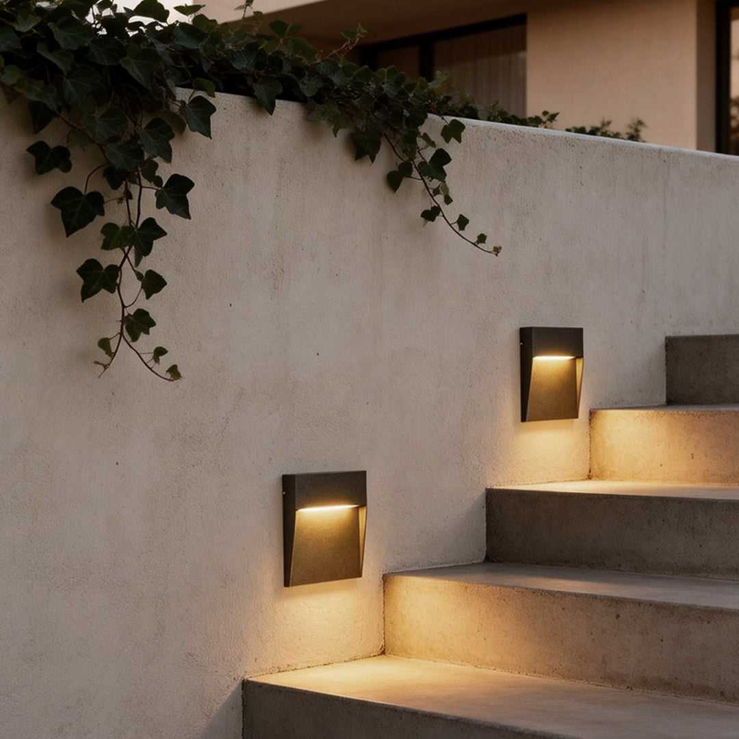 Minimalist Waterproof Square Outdoor Stair LED Lights – Durable White Design