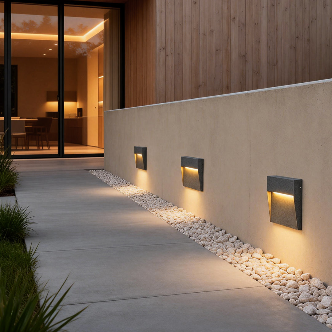 Minimalist Waterproof Square Outdoor Stair LED Lights – Durable White Design