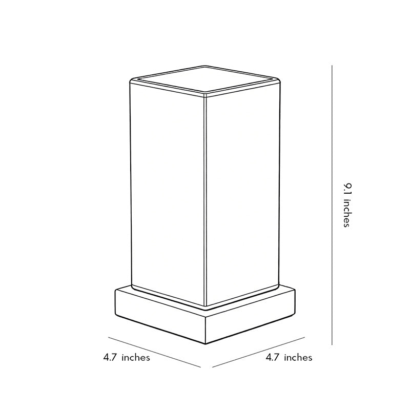 Rustic Wood Cube Battery-Powered LED Table Lamp for Living Room/Office