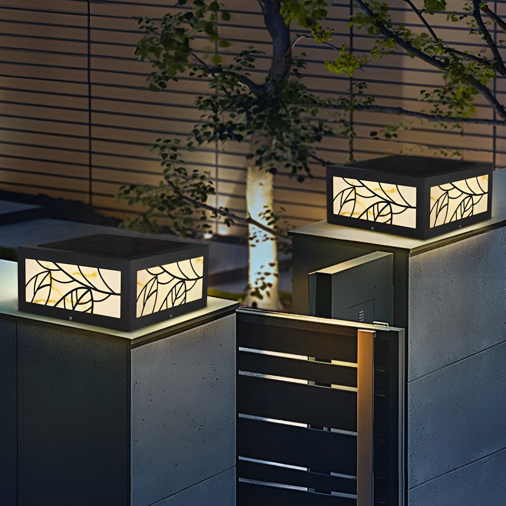 Sleek Black Square LED Pillar Lights for Modern Outdoor Garden Design