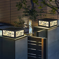 Sleek Black Square LED Pillar Lights for Modern Outdoor Garden Design