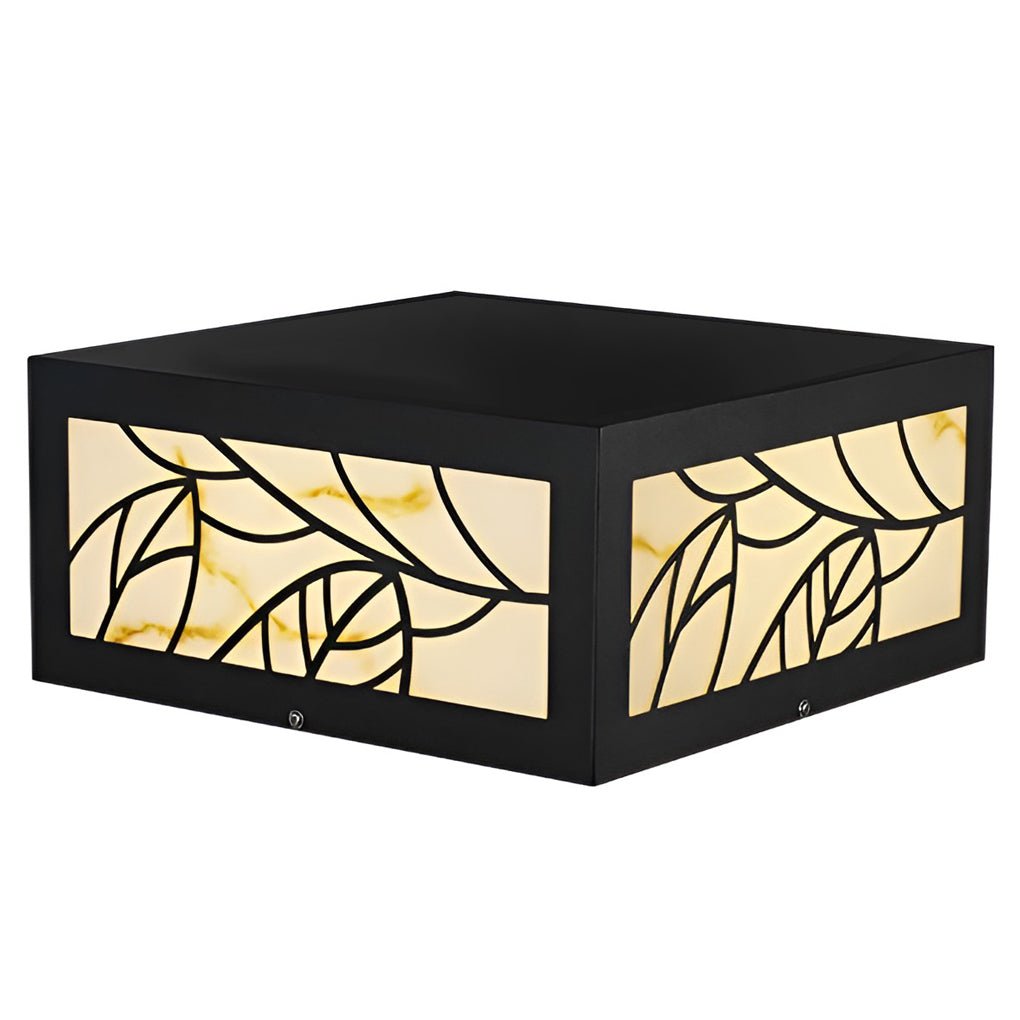 Sleek Black Square LED Pillar Lights for Modern Outdoor Garden Design
