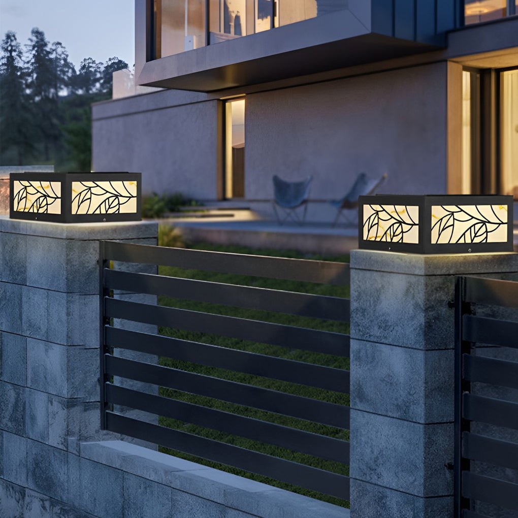 Sleek Black Square LED Pillar Lights for Modern Outdoor Garden Design