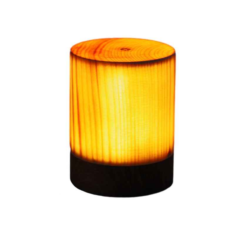 Modern Wood Grain Cube LED Table Lamp for Living Room Decor