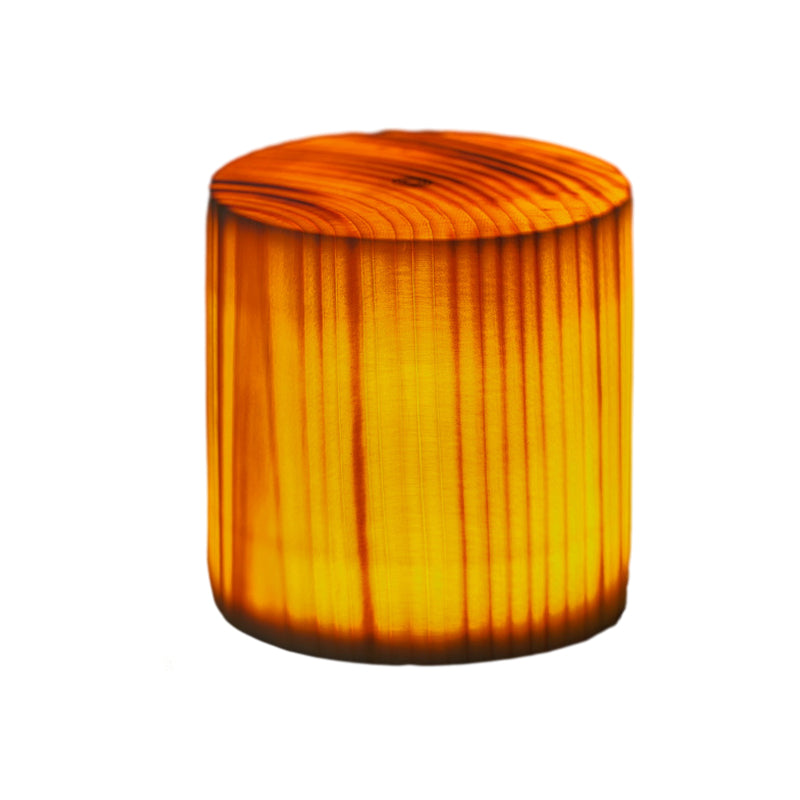 Modern Wood Grain Cube LED Table Lamp for Living Room Decor