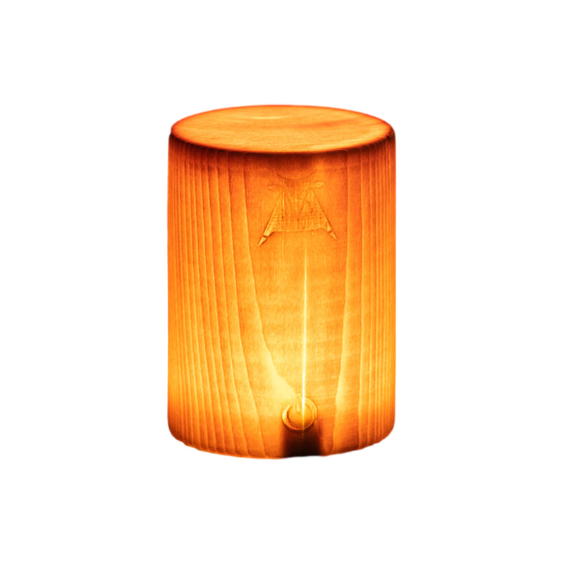 Modern Wood Grain Cube LED Table Lamp for Living Room Decor