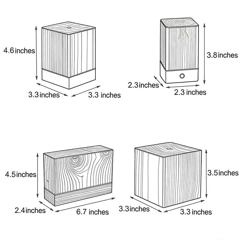 Modern Wood Grain Cube LED Table Lamp for Living Room Decor