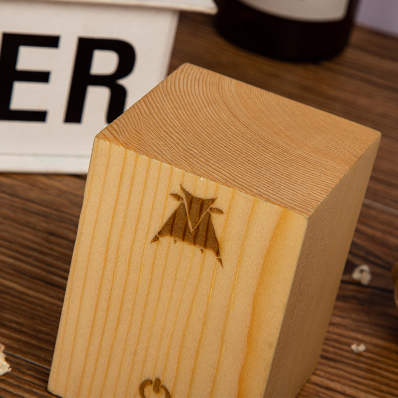 Modern Wood Grain Cube LED Table Lamp for Living Room Decor