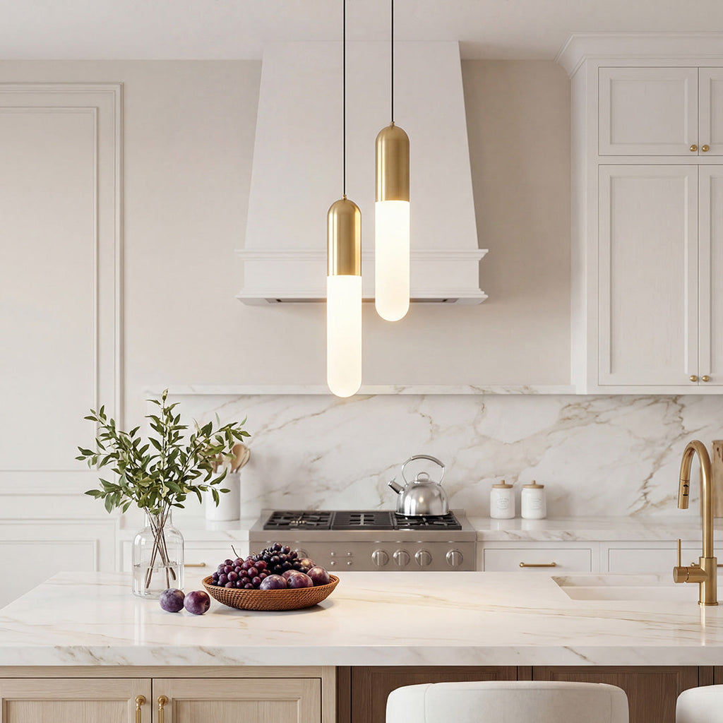 Modern Copper Acrylic 3-Step Dimming Pendant Light for Dining Room