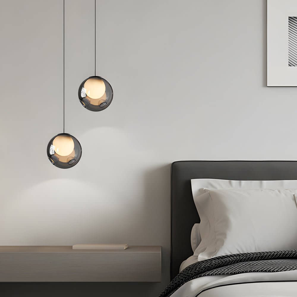 Elegant Clear Glass Bubble Pendant Light for Contemporary Dining Room