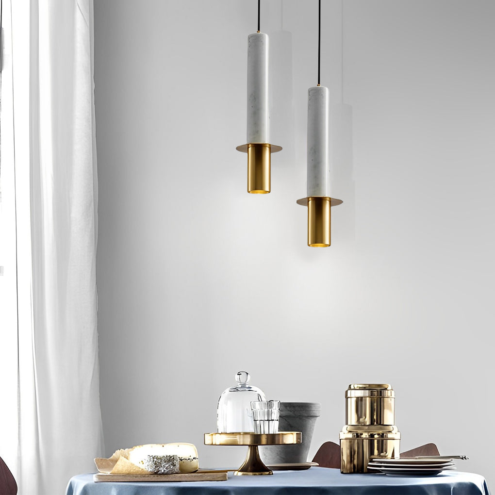 Terrazzo LED Chandelier Spotlight in Elongated Cylindrical Design for Modern Spaces