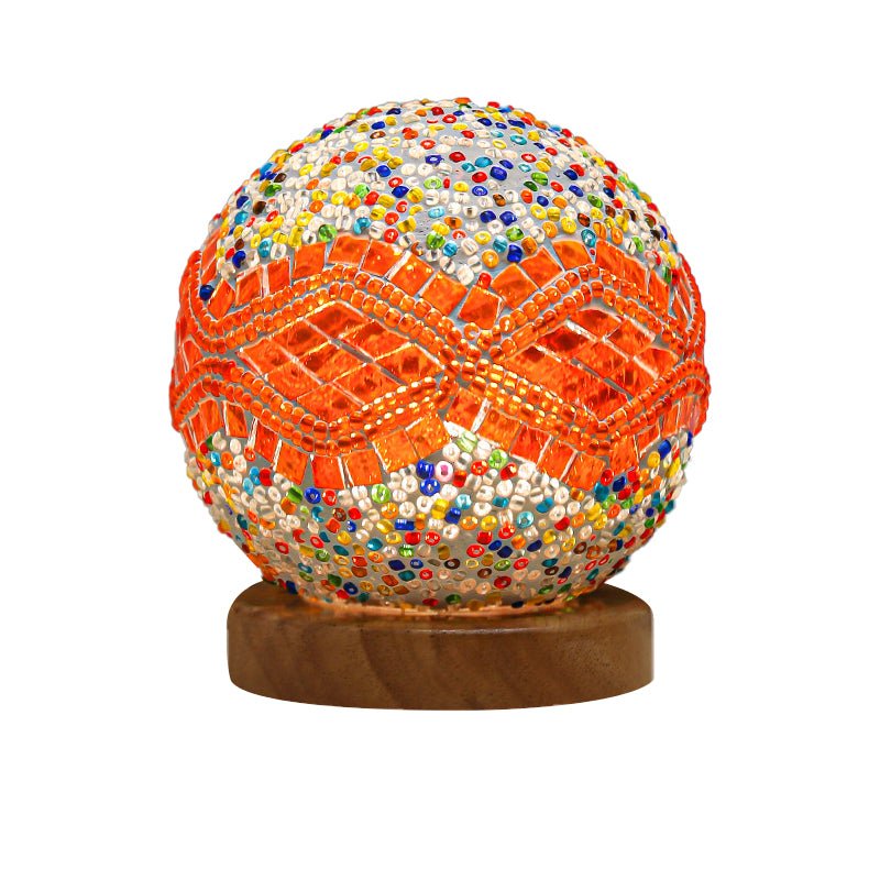 Vibrant Mosaic Stained Glass LED Table Lamp for Living Room Decor
